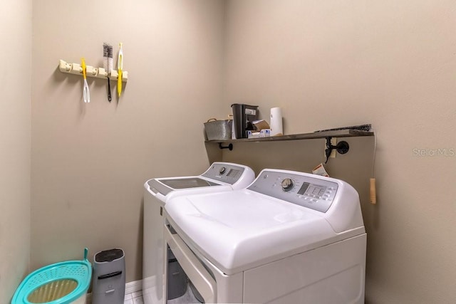 laundry area featuring washer and dryer