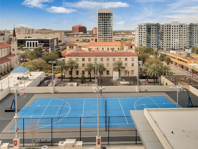 exterior space featuring tennis court