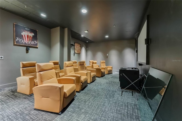 view of carpeted home theater