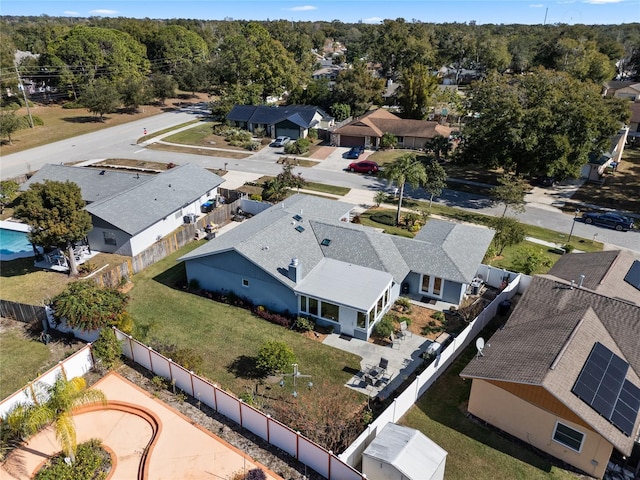 aerial view featuring a residential view