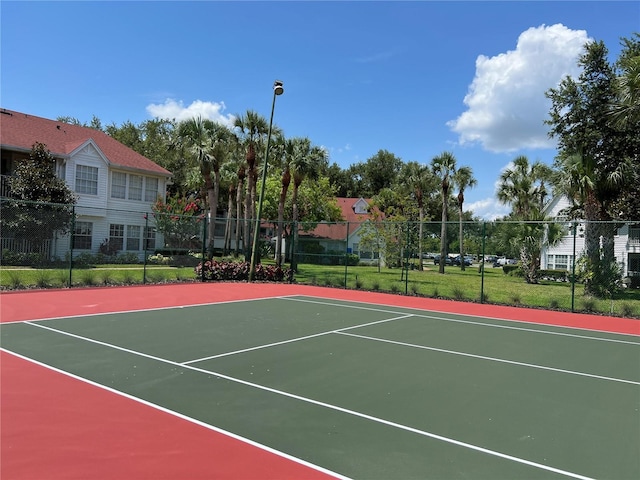 view of tennis court with basketball court