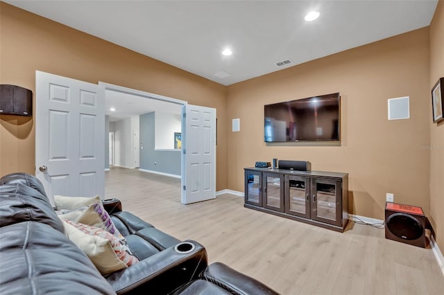 living room featuring light hardwood / wood-style flooring