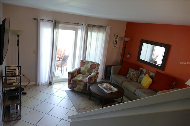 view of tiled living room