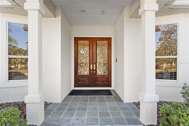 entrance to property with french doors