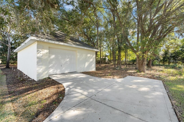 view of garage