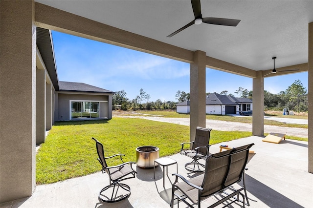 view of patio / terrace with ceiling fan