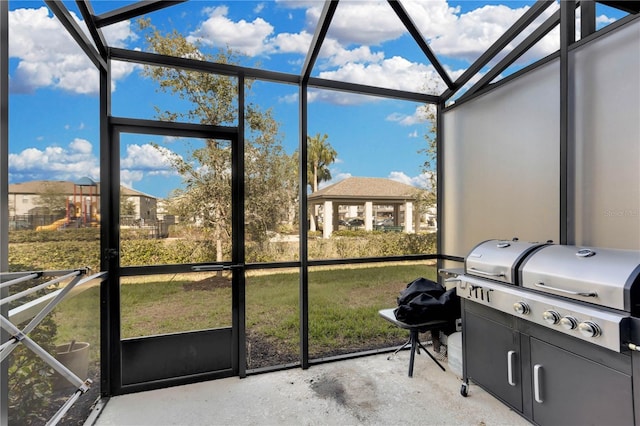 view of sunroom