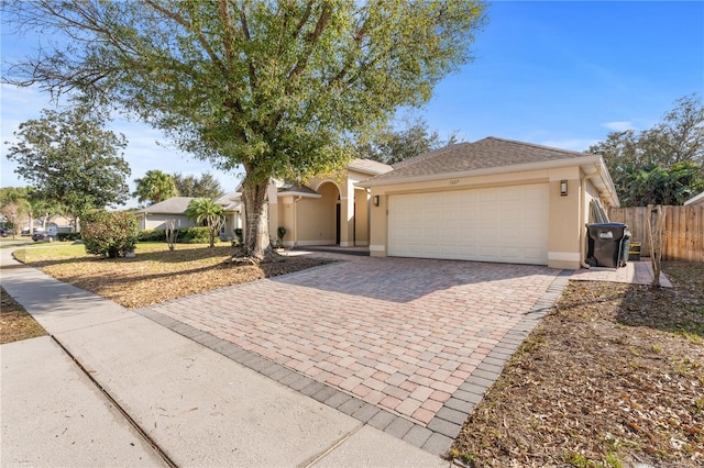 view of front of home featuring a garage