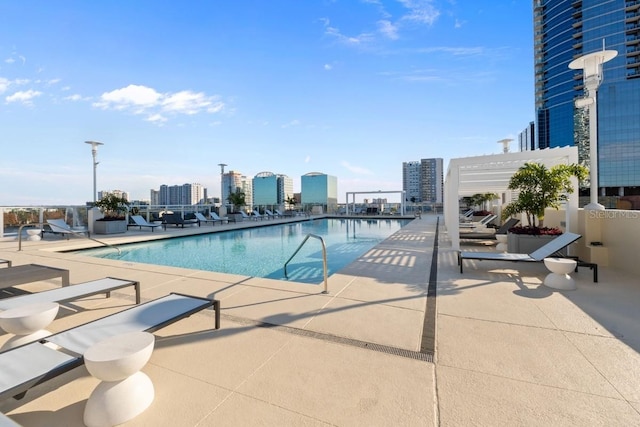 view of pool with a patio