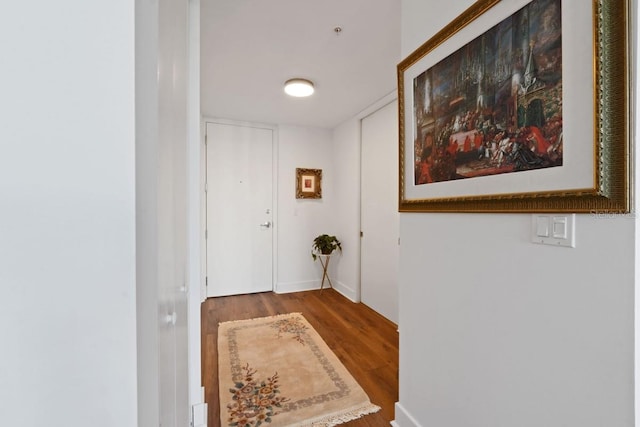 hall featuring hardwood / wood-style flooring