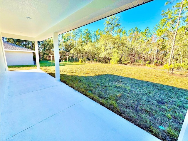 view of yard with a patio