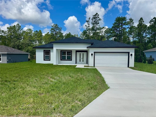 7362 N Everest Ter, Citrus Springs, FL 34434 - view of front of house with an attached garage, stucco siding, and driveway