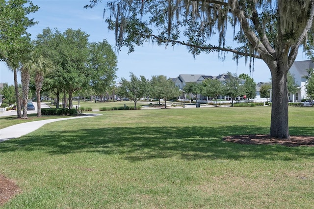 view of home's community featuring a lawn