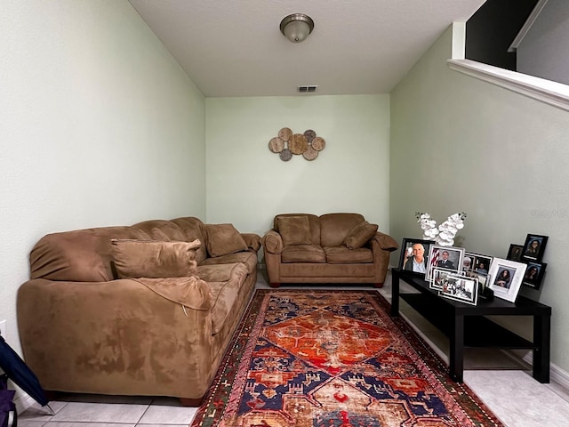 view of tiled living room