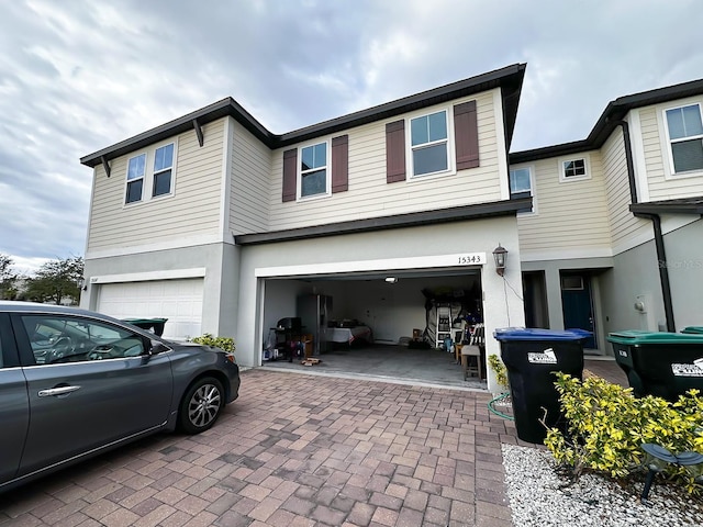 view of front of property featuring a garage