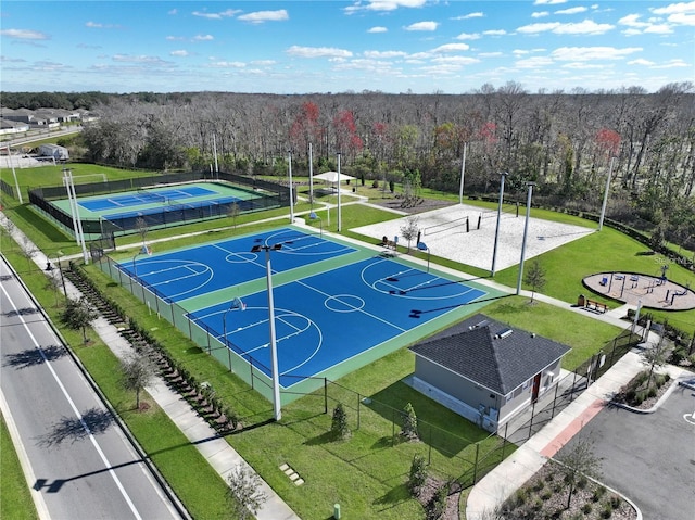 view of sport court with volleyball court