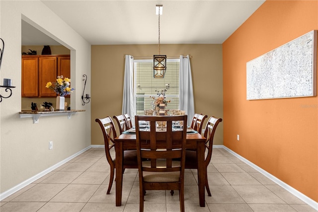 view of tiled dining room