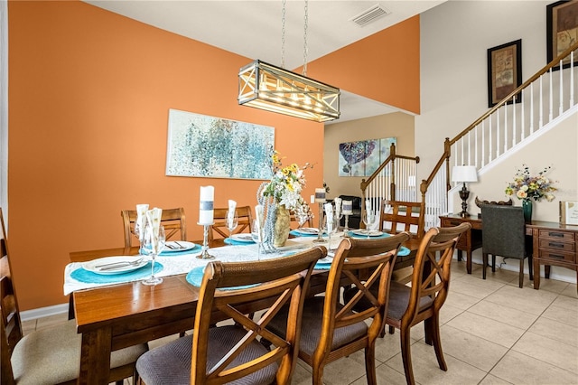 view of tiled dining space