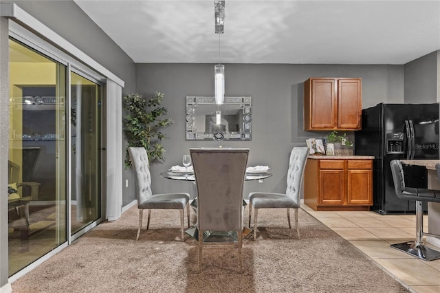 view of tiled dining area