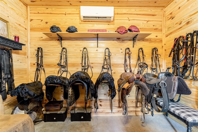 11148 Lane Park Rd, Tavares, FL 32778 - view of stable with a wall mounted air conditioner