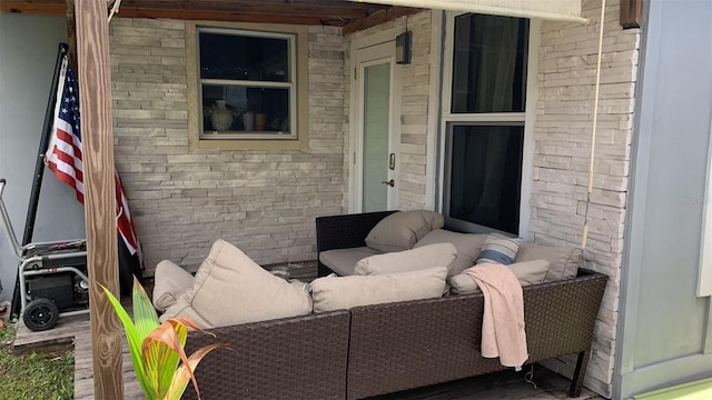 view of patio / terrace featuring an outdoor living space