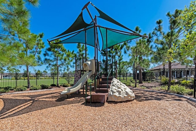 communal playground with fence