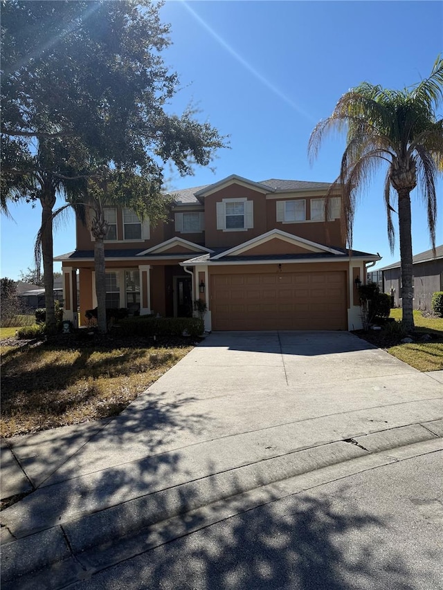 view of front of house with a garage