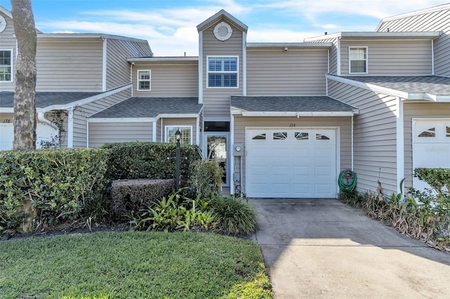 view of property with a garage