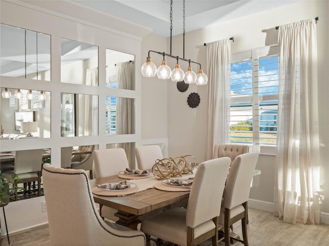 dining room with hardwood / wood-style flooring