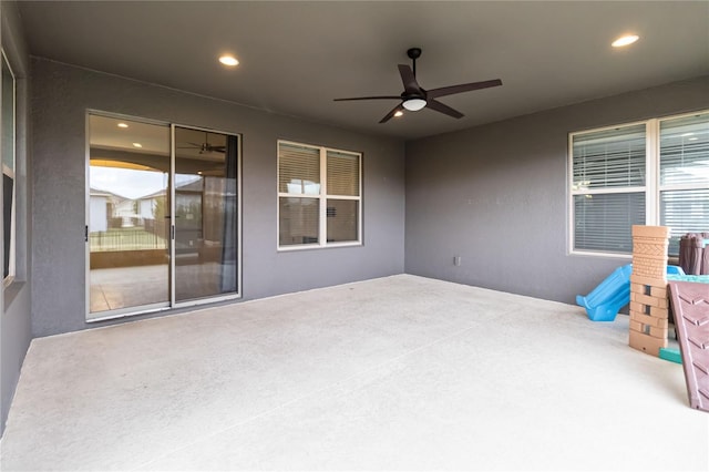 view of patio / terrace with ceiling fan