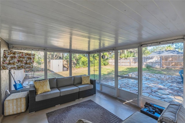 view of unfurnished sunroom