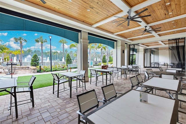 view of patio / terrace with ceiling fan