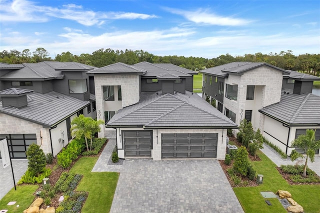 view of front of house with a garage