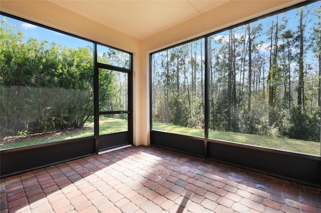 view of unfurnished sunroom