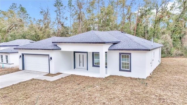 view of front of house with a garage