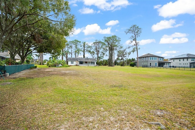 view of yard with fence