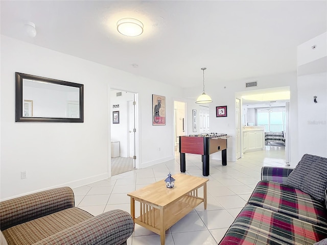 view of tiled living room