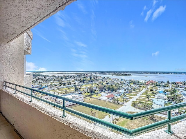 balcony with a water view