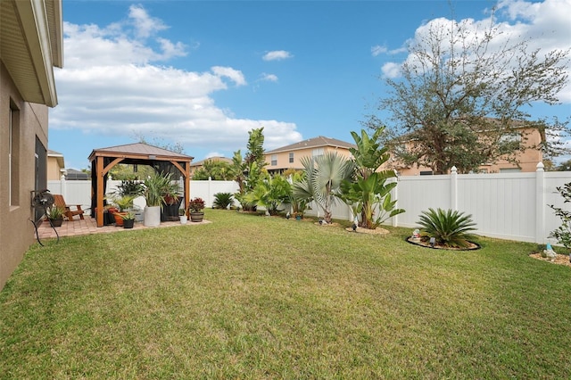 view of yard featuring a gazebo