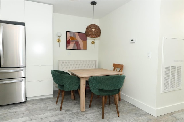 dining area featuring light hardwood / wood-style flooring