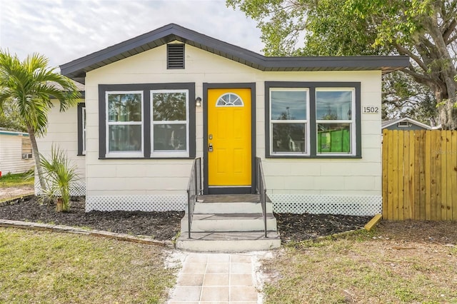 view of bungalow