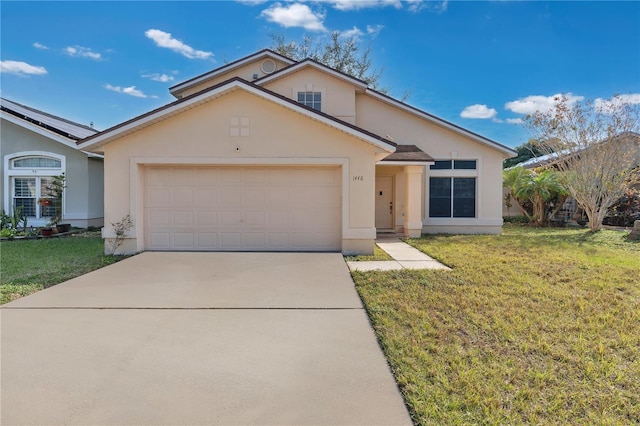 view of front of home with a front lawn