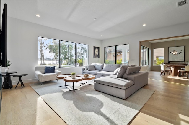 living room featuring hardwood / wood-style flooring