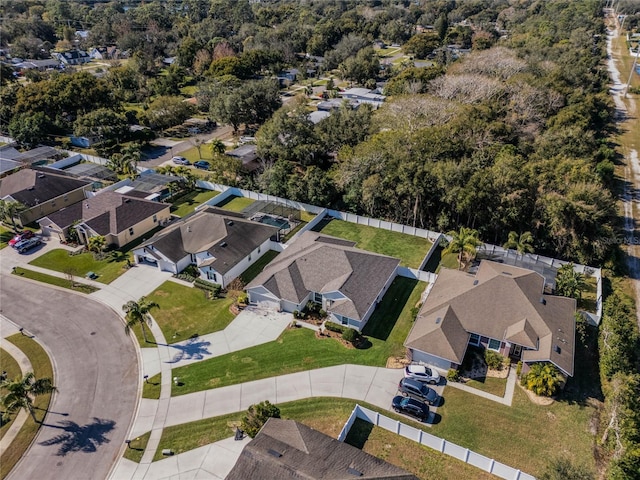 bird's eye view with a residential view