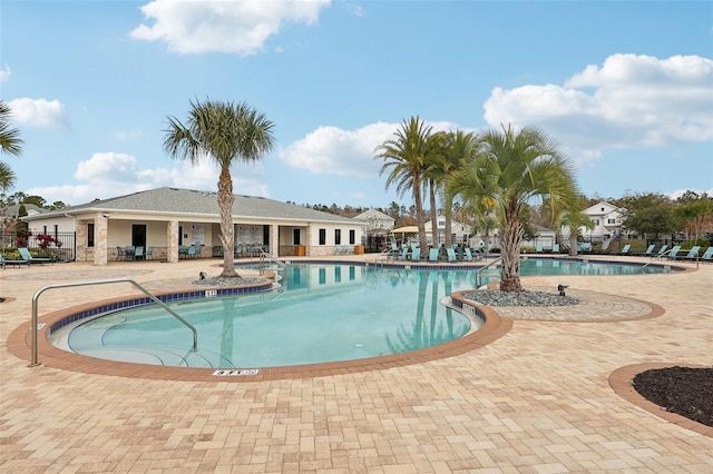 view of pool with a patio area