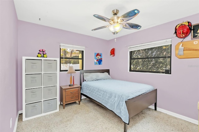 bedroom with ceiling fan