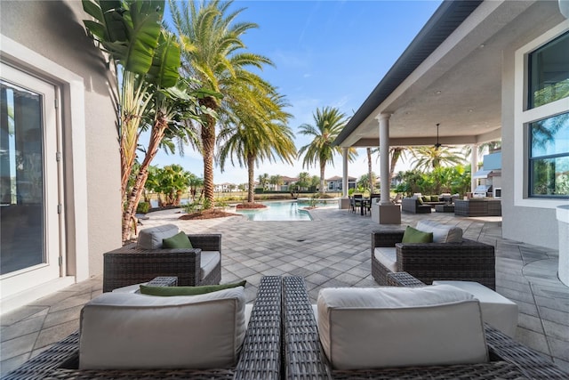 view of patio / terrace with an outdoor hangout area