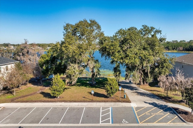 view of property's community with a water view