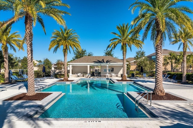 view of pool featuring a patio area