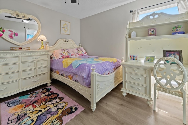 bedroom featuring light wood-type flooring